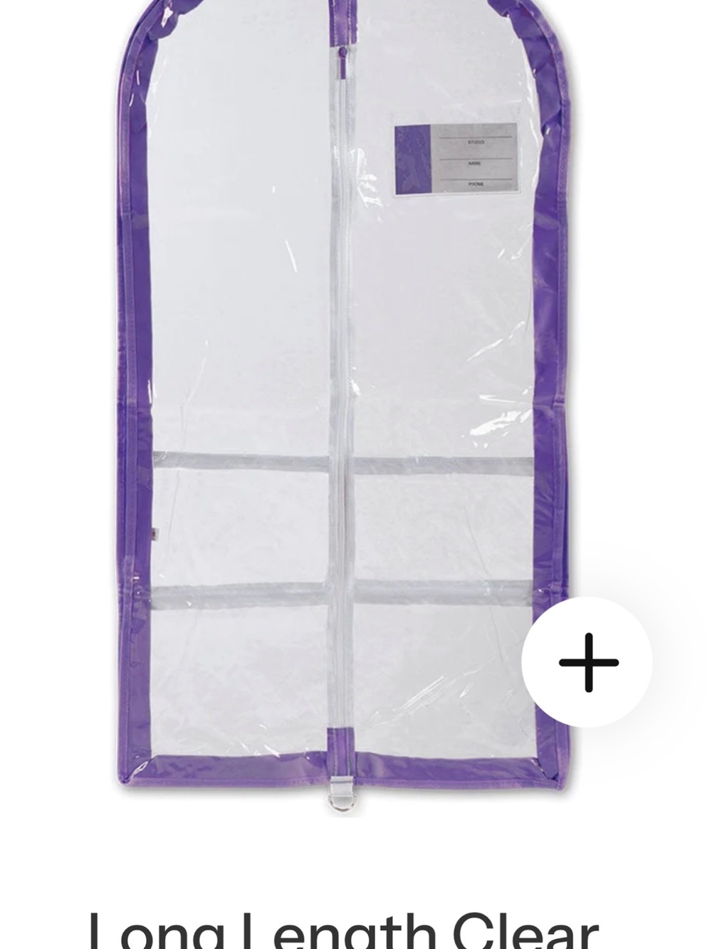 Clear Long Garment Bag with Purple Trim - Protective Storage